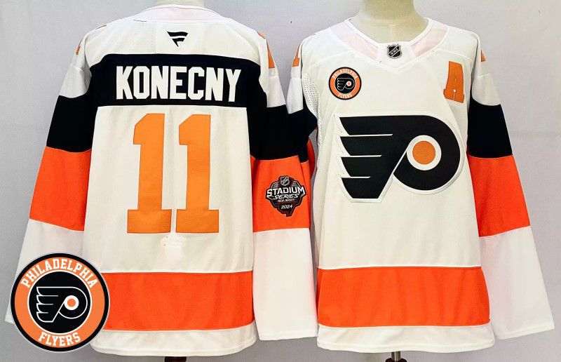 Men Philadelphia Flyers #11 Konecny White Fanatics 2025 NHL Jersey style 2